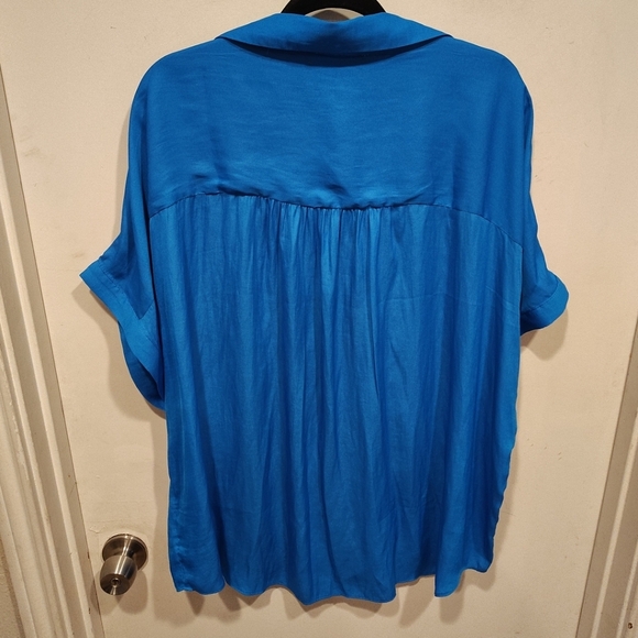 Women's Lot Of 2 Longline Tunic Tops 1X Catherines Eesome Electric Blue-Casual - Picture 5 of 9
